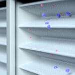 HEPA filter filtering out graphics of germs