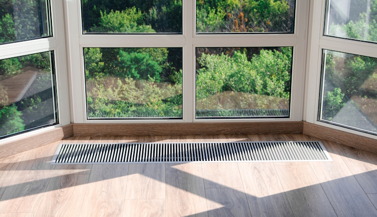 return grille next to window