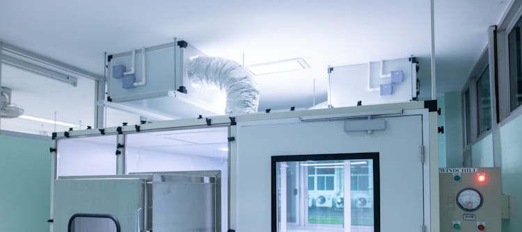 air filtration system outside cleanroom