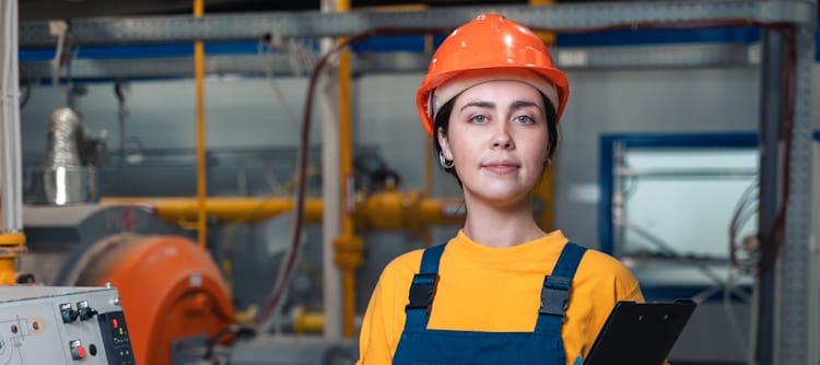 female hvac worker